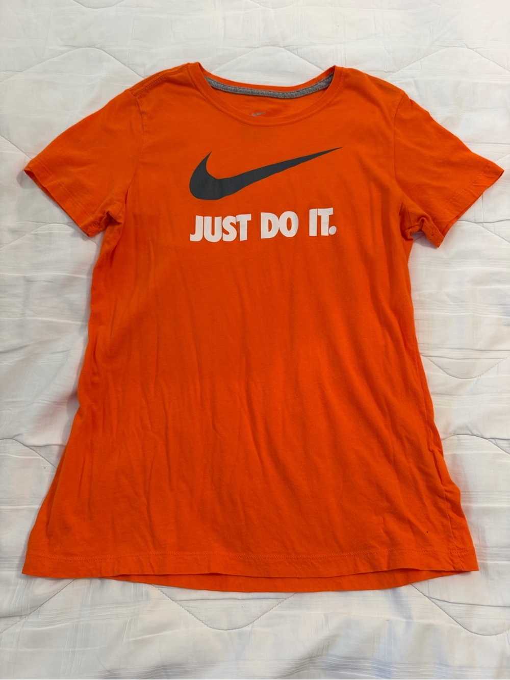 Women’s Nike Orange Short-Sleeve Tee with Black Swoosh